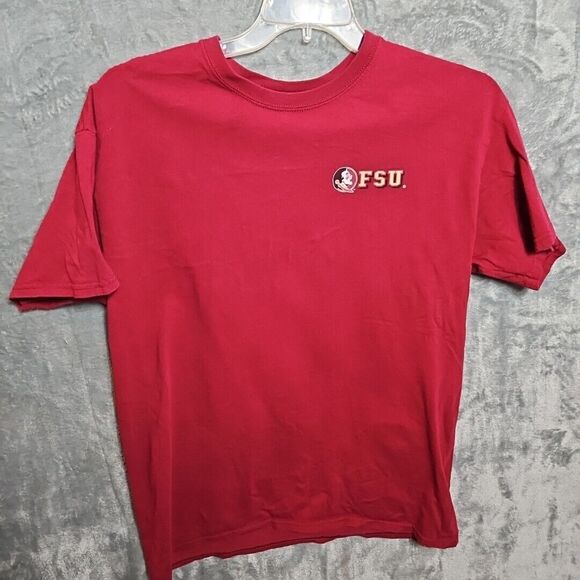 Florida State Seminoles Football Tshirt NO SZ TAG  ? LG Red SEE MEASUREMENTS - Picture 3 of 8